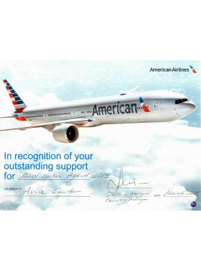 «АВИА ЦЕНТР» - один из лучших агентов по продаже авиабилетов на территории Российской Федерации по итогам 2014 года по версии American Airlines