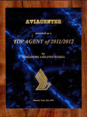 Singapore Airlines. Ведущий агент, 2011-2012 год